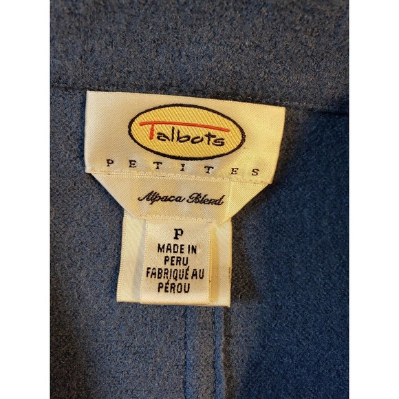 Talbots Jacket Womens Size PP Button Up Long Sleeve Blue Alpaca Blend Ladies - Picture 3 of 8